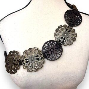 Vintage Womans LL Mied Metal Medallion Belt